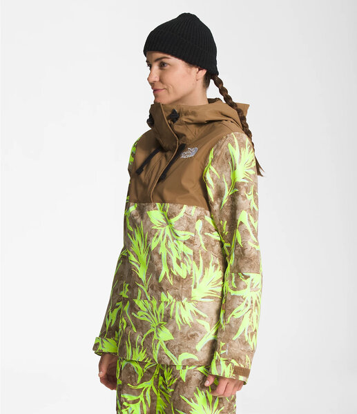 The North Face Women's Tanager Jacket Utility Brown Prairie Paintbrush Print/TNF Black
