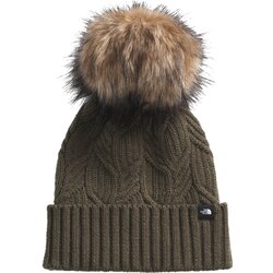 The North Face OH-Mega Fur POM Beanie New Taupe Green