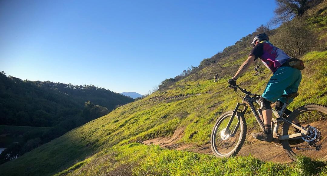 Mountain biker riding trails in Napa, CA