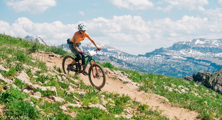 Female mountain biker on a Liv bicycle