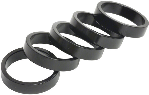 Wheels Manufacturing Wheels Manufacturing Aluminum Headset Spacer - 1-1/8", 7.5mm, Black, 5-pack