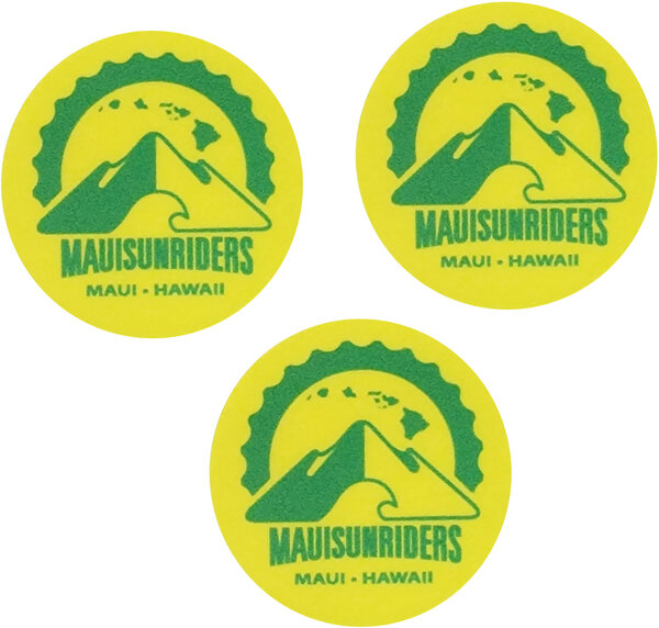 Maui Sunriders Bike Co MSBC Stickers Mini Yellow 1'' Pack of 3