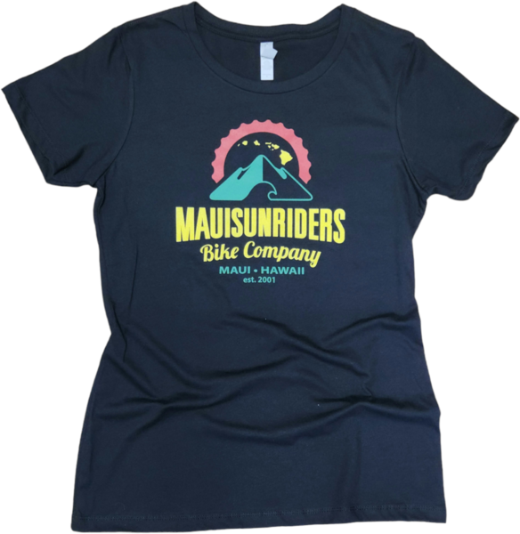 Maui Sunriders Bike Co T-Shirt Women's MSBC Logo Black / Island