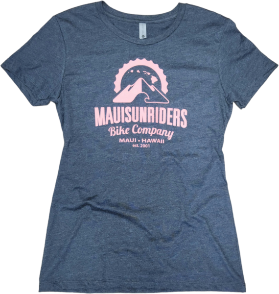 Maui Sunriders Bike Co T-Shirt Women's MSBC Logo Grey / Pink