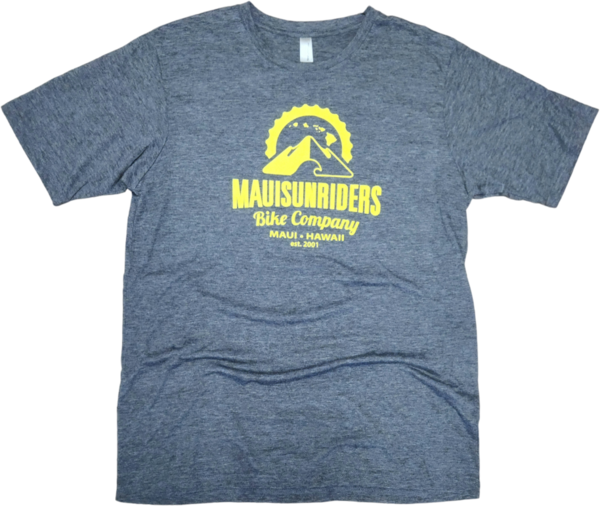 Maui Sunriders Bike Co T-Shirt Men's MSBC Logo Grey / Yellow