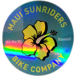 Maui Sunriders Bike Co MSBC Sticker Blue Hibiscus