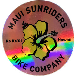 Maui Sunriders Bike Co MSBC Sticker Pink Hibiscus