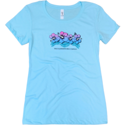 Maui Sunriders Bike Co T-Shirt Women's MSBC Hibiscus Blue