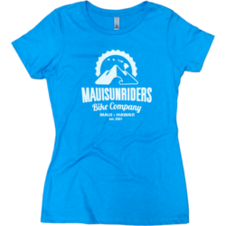 Maui Sunriders Bike Co T-Shirt Women's MSBC Logo Turquoise / White