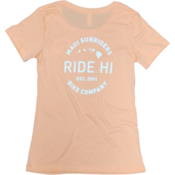 Maui Sunriders Bike Co T-Shirt Women's MSBC Ride HI Light Orange