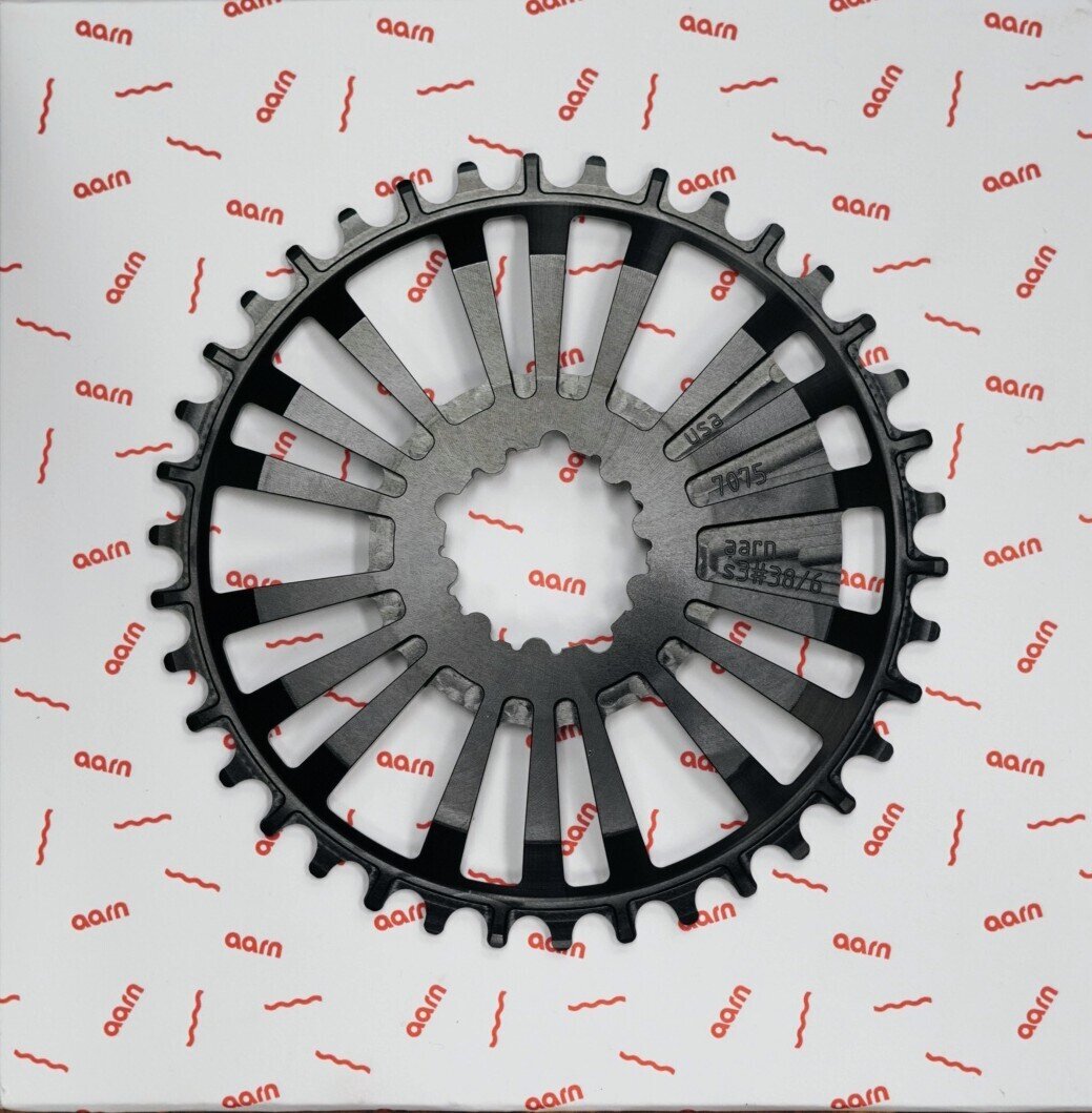 本日のみ　AARN DM 1X chainring AARN* direct mount 1x chainring (black and teal) - BLUE LUG