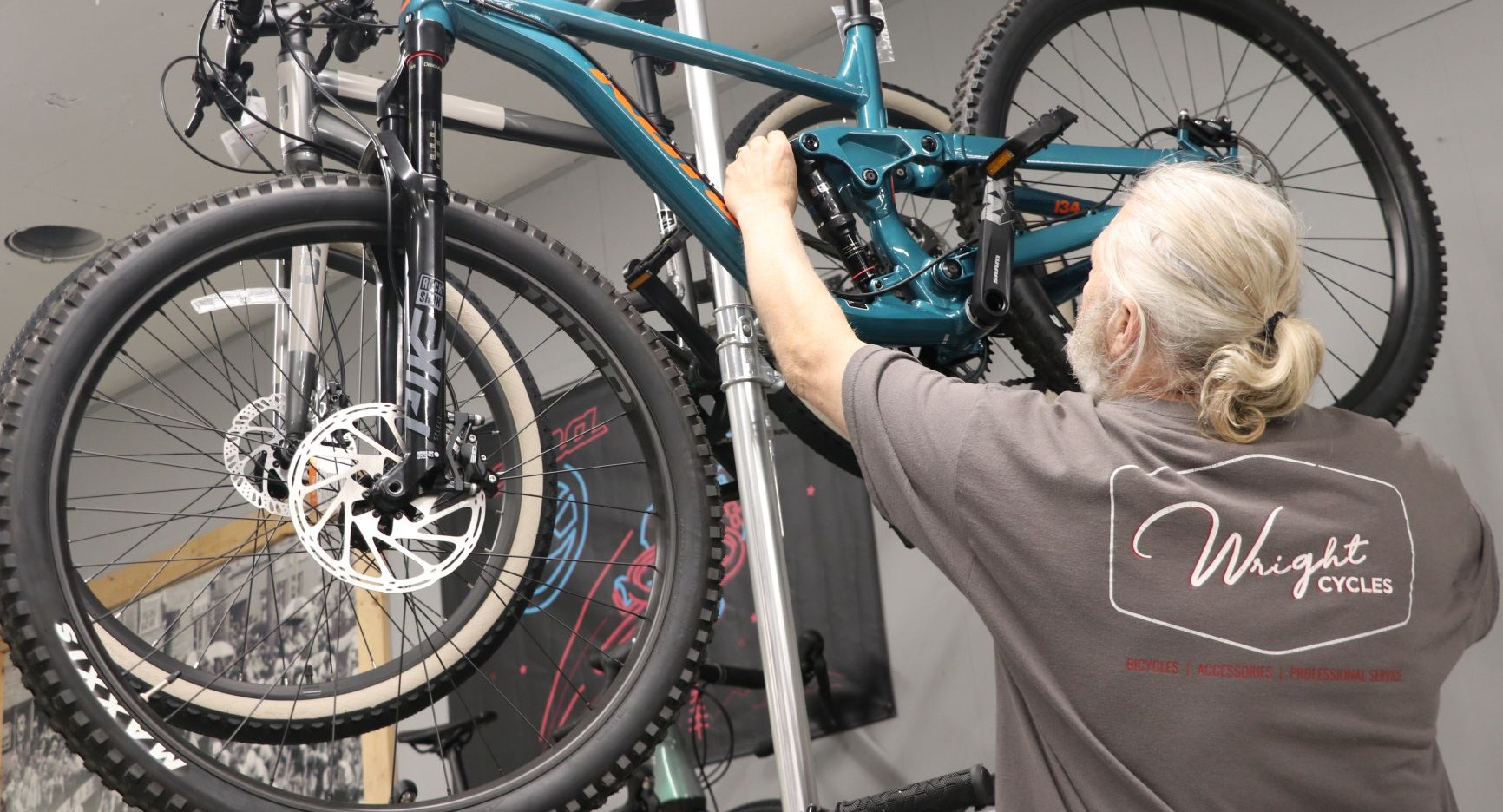 Rider getting a bike fit