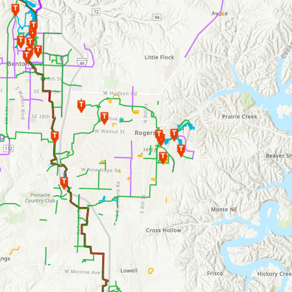 trail map for NWA Trails & Bikeways 