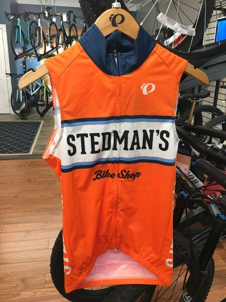 Stedman's Bike Shop SBS Orange Elite Wind Vest - w/Pockets