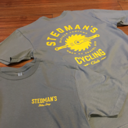 Stedman's Bike Shop 2023 Stedman's Cycling Buzzsaw Grey W/ Gold SS T-Shirt
