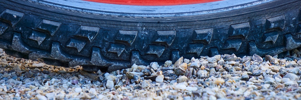 close up of a gravel bike tire