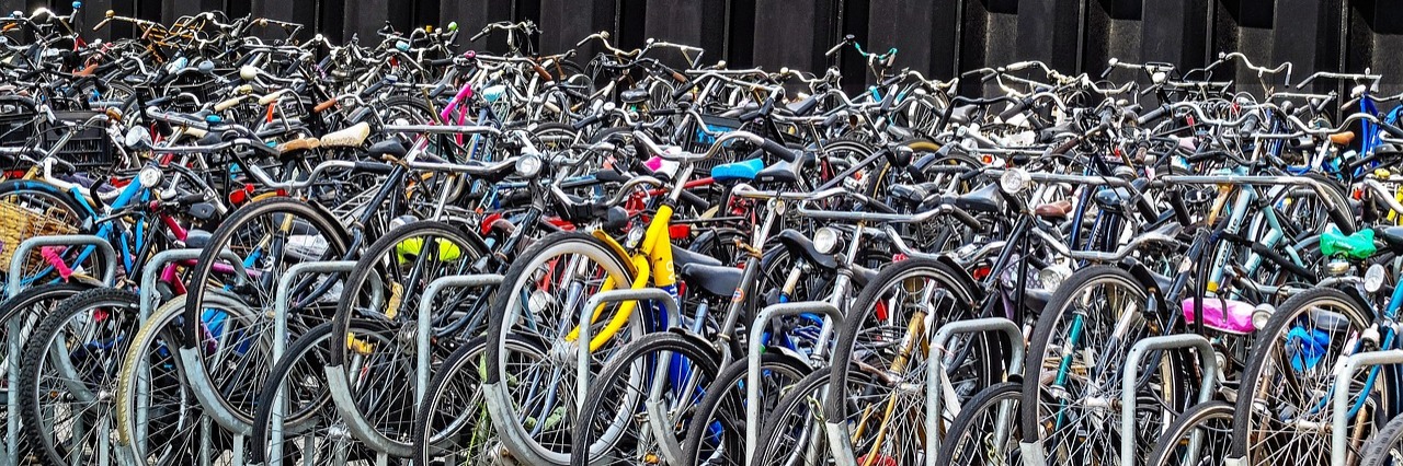 large collection of bikes