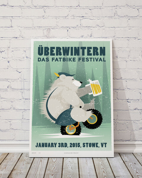 MTBVT MTBVT Limited Print 13x19 Uberwintern 2015 "Bike Bear"