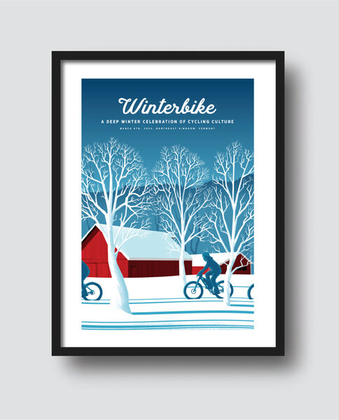 MTBVT Winterbike 2024 "Red Barn" Limited Edition Print 13 x 19