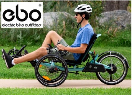 Recumbent bike with ebo kit built on to make an ebike 
