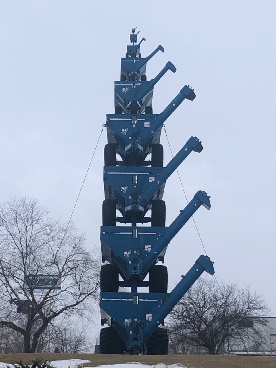 Tower of grain carts