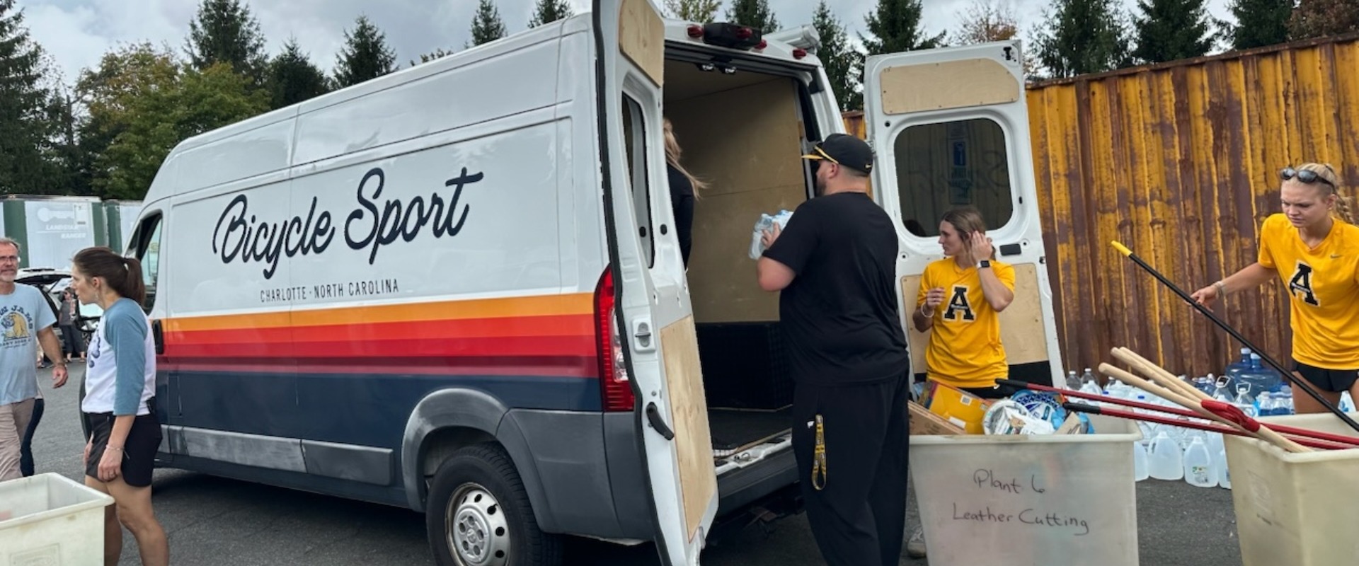 Bicycle Sport van with donations