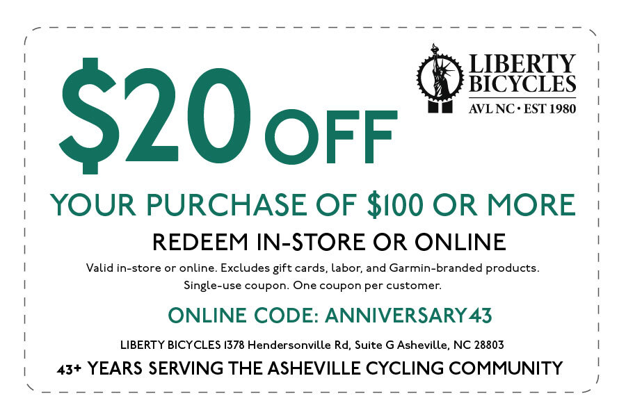 Anniversary Sale Coupon Liberty Bicycles Asheville, NC