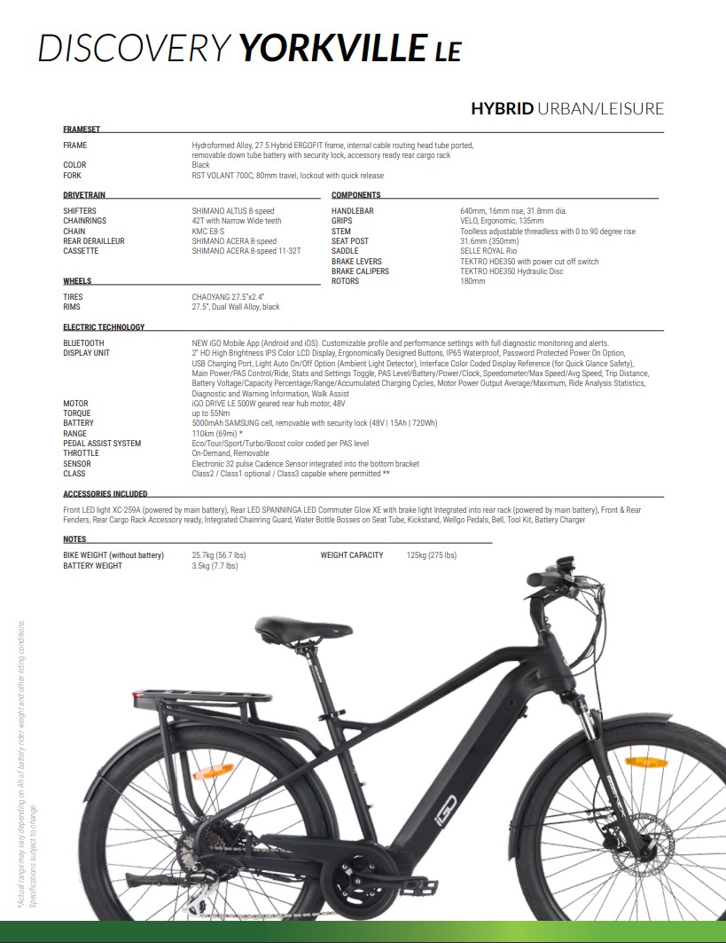 iGO Yorkville LE The Bike Zone Shop Online or InStore