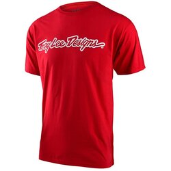 Troy Lee Designs Signature Short Sleeve Tee; Red Lg