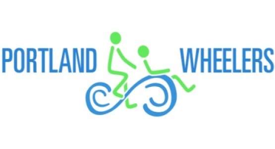 logo with two figures on a bike