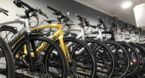 row of specialized ebikes