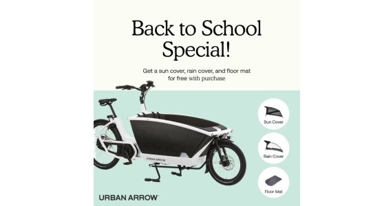 ebike accessories and a large cargo bike