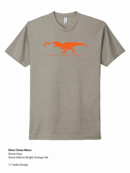 Over The Edge Dino Chasing Biker Men's T-shirt