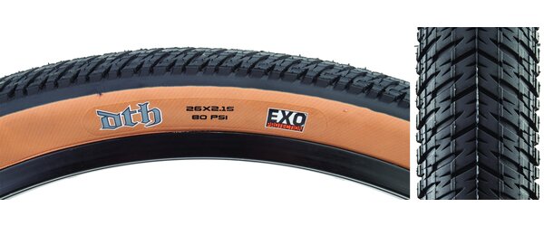 Maxxis Maxxis DTH Tire - 26 x 2.15, Clincher, Folding, Black/Dark Tan, EXO