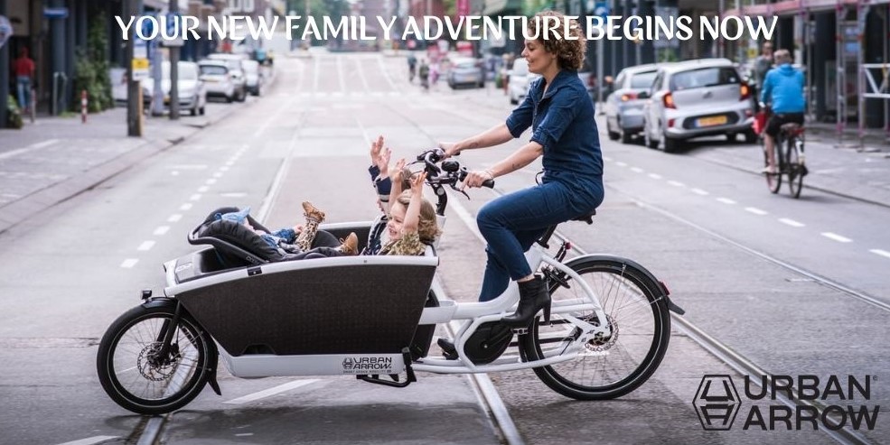 Your new family adventure begins now! Click to shop Urban Arrow bikes