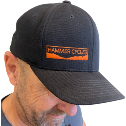 Hammer Cycles Black Flex Fit Hat, Orange Logo