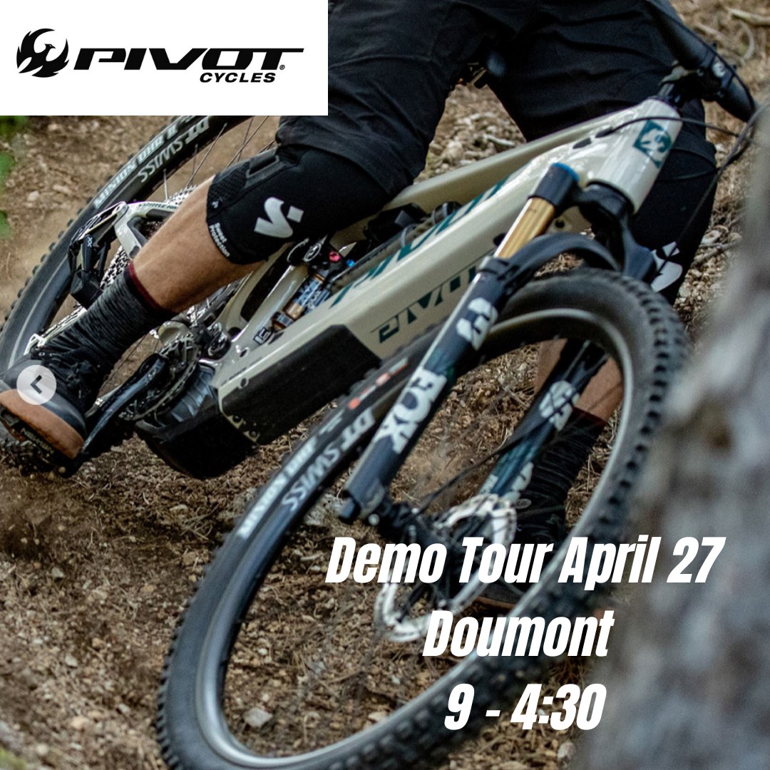 Pivot Cycles Demo Tour April 27, Doumont, 9am-4:30pm