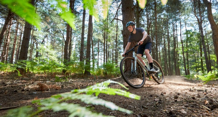 cyclist riding a Marin gravel bike