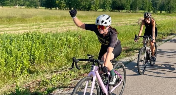 Rider getting a bike fit
