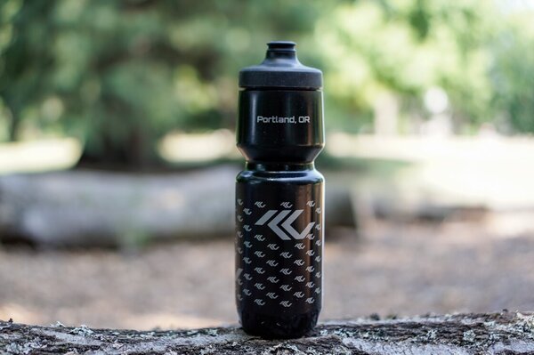 Cyclepath PDX Purist WaterGate Bottle, 26 oz, Black w/ Silver Logo