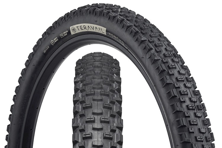 Teravail Honcho Tire composite image with tread detail and sidewall detail.