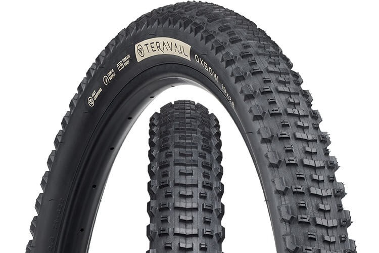 Teravail Oxbow Tire composite image with tread detail and sidewall detail.