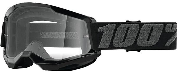 100% Strata2 Goggles, Black, Clear Lens