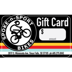 Spoke-N-Sport Gift Card $500 - $1499