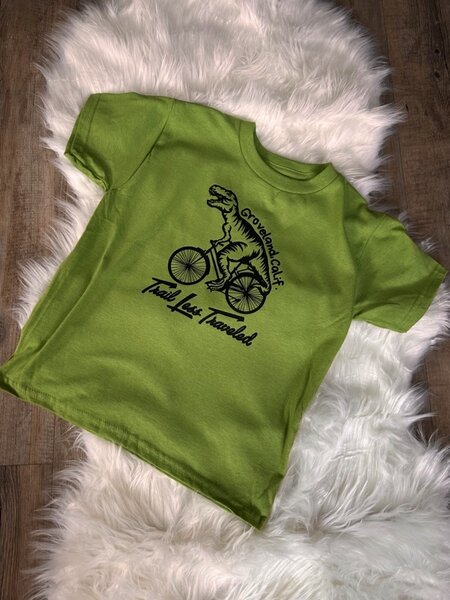 Trail Less Traveled Bike & Gear T-shirt T Rex Green