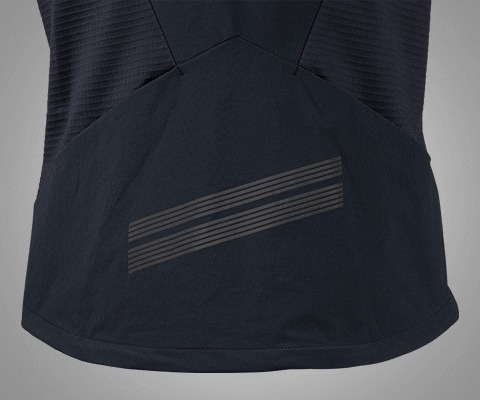 The reflective accents on the 45nrth Naughtvind Cycling Vest are featured.