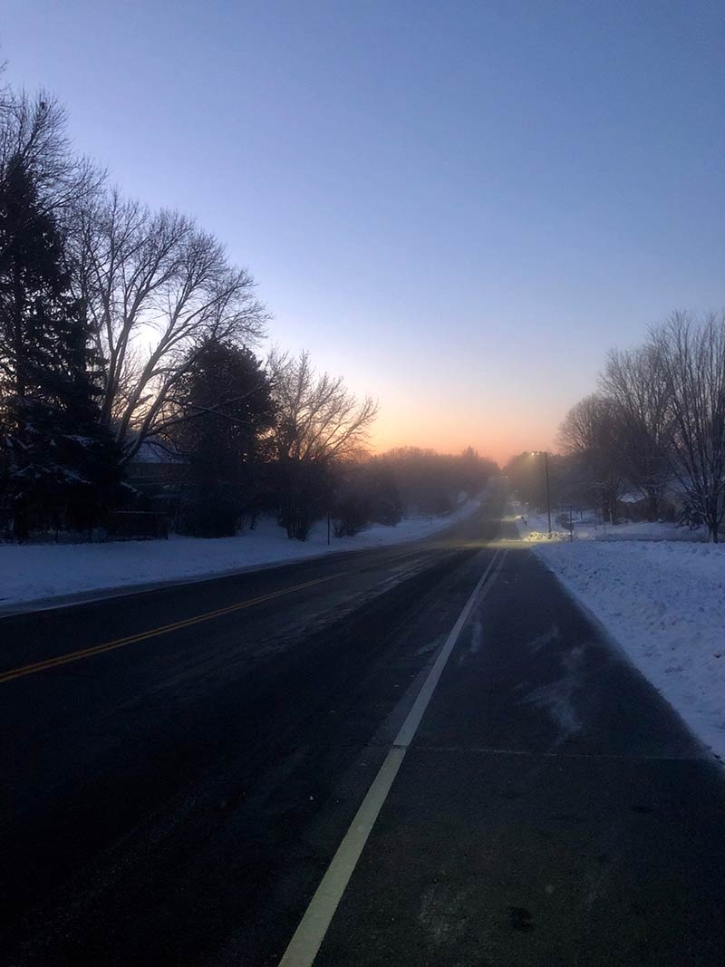 road sunrise