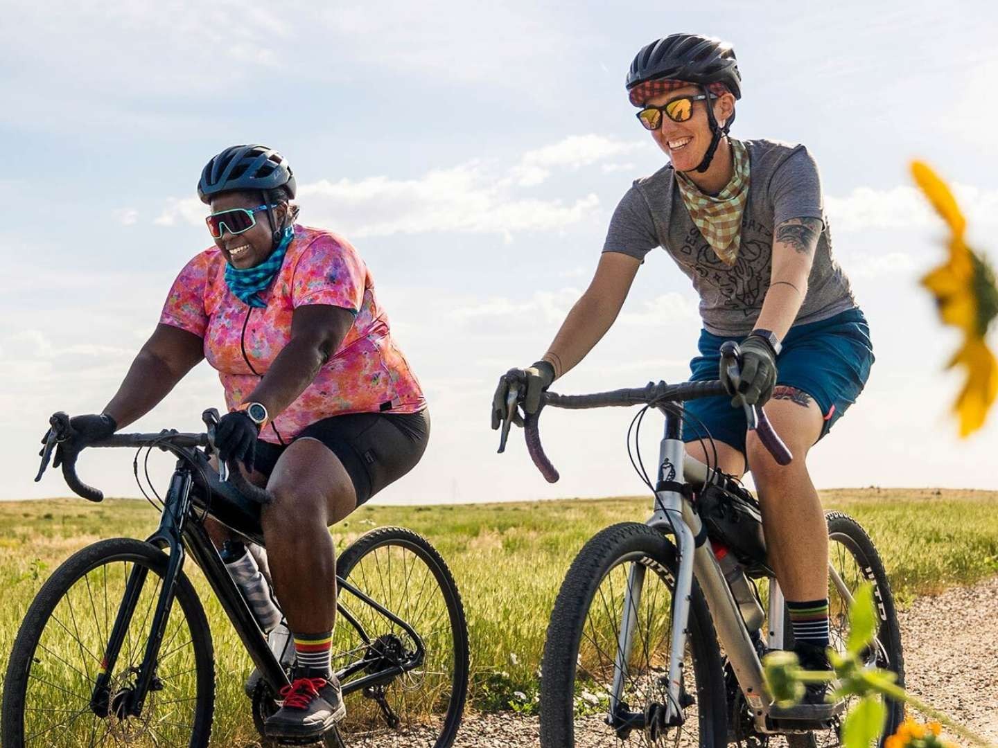 Cycling helmet used for gravel riding