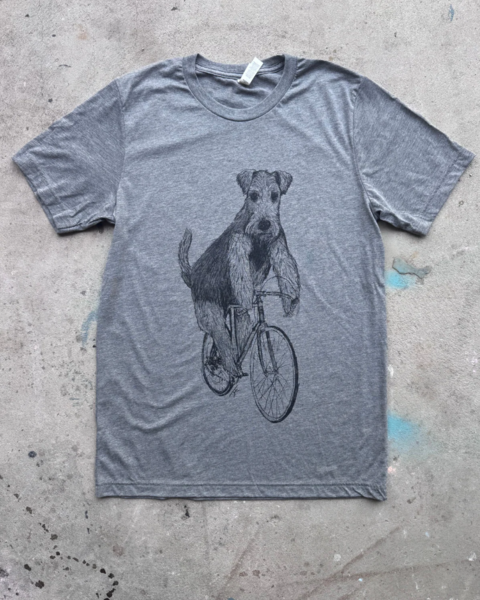 Mad Dogs & Englishmen Airedale Terrier on a Bicycle Relaxed Fit Shirt