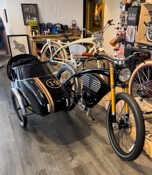Bicycle Sidecars Vintage Electric Roadster with Sidecar